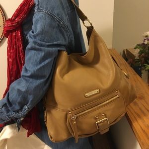 Michael Kors hobo style shoulder bag, tan leather.